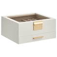 thumbnail image 1 of Joyero SONGMICS de 2 capas con tapa de vidrio blanco nube UJBC174W01, 1 of 2
