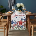 thumbnail image 2 of Independence Day Table Runner - 70 Inch Long, Kitchen Dining Table Runner Dresser Scarves, 4th of July Red Blue Stars Patriotic Farmhouse Decor for Coffee Tables Wedding Party Banquet, 2 of 8