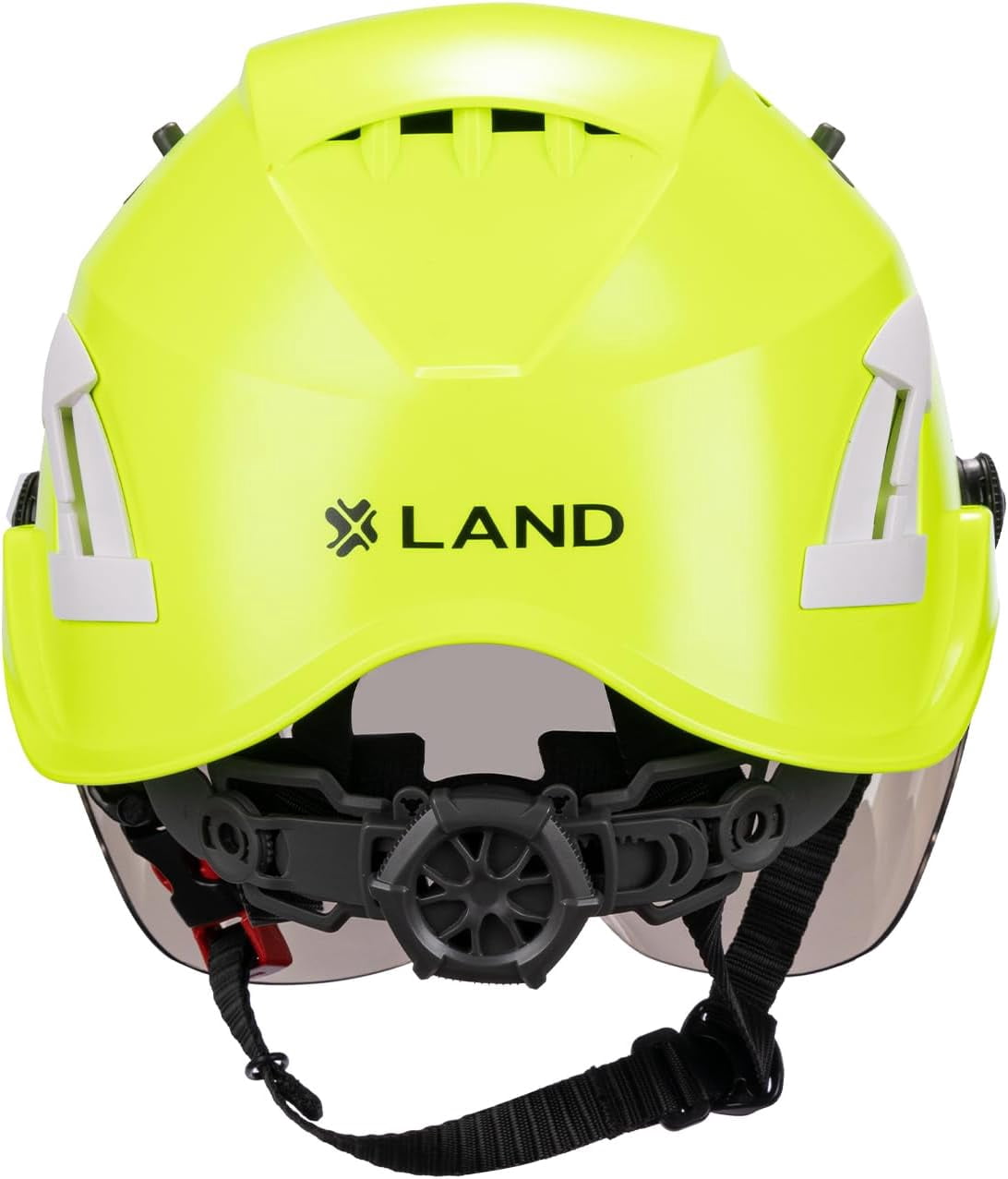 Land Helmets AeroPro Arborist Safety Helmet with Visor – ANSI Z89.1 Type 1 Class C Vented - Hard Hat for Fall Protection, Arborist & Technical Rescue - Green with Smoke Visor