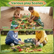 Lictin Dinosaur Toys for Kids 3-6, 58PCS Realistic Dinosaur Figures Set with Play Map & Rolling Storage Case, Dinosaur Playset Gift for Boys & Girls