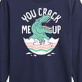 thumbnail image 3 of Instant Message - Dino Egg You Crack Me Up - Toddler And Youth Long Sleeve Graphic T-Shirt, 3 of 6