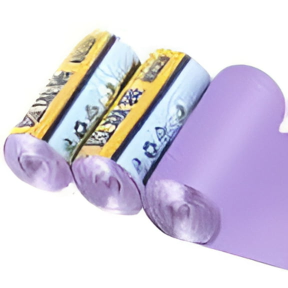 CCOCC 4 Gallon Small Trash Bags Small Trash Bags - Drawstring,Individual Unscented Small Garbage Bags,White Trash Can Liners For Bathroom（1 Roll,30PCS,Purple)