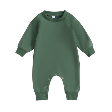 

HMOONORY Toddler Boys Long Sleeve Solid Rompers Jumpsuits Fall Winter Clothes