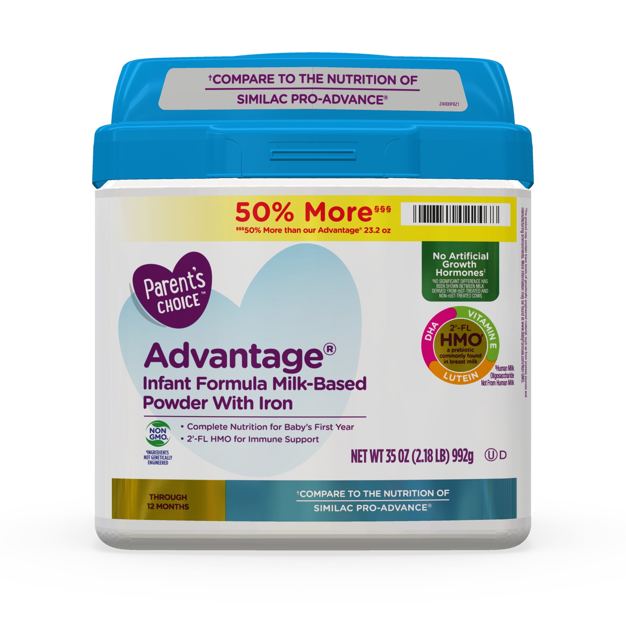 Parent's Choice Advantage® NonGMO* Infant Formula MilkBased Powder