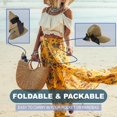 thumbnail image 4 of Straw Sun Summer&nbsp;Visor for Women, Female Wide Brim UPF 50+ UV Protection Hat, Ladies Adjustable Roll UP Messy Bun Ponytail Cap, Foldable Packable Beach Travel Hat, Windproof Chin Strap, 4 of 5