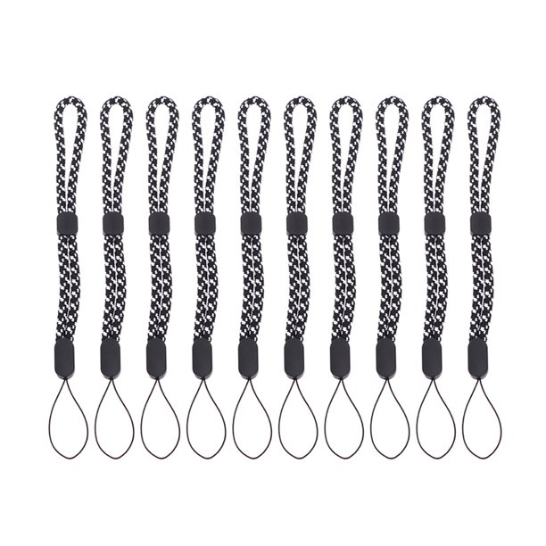 EeaseMX 10 pulseras ajustables para cámara de teléfono móvil, prácticas correas antipérdida para cámara digital, cuerda anticaída para viajes al aire libre (blanco y negro)