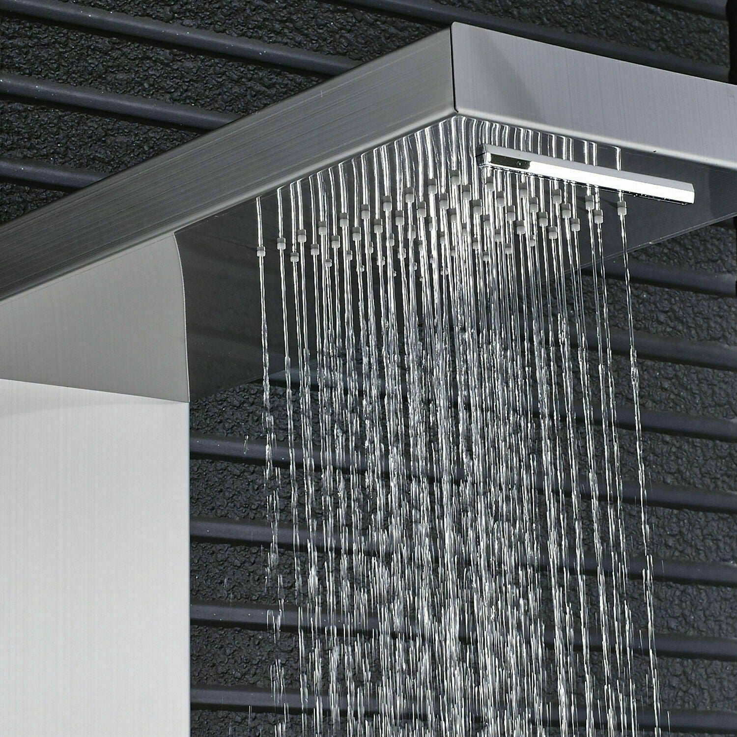 Senlesen Brushed Nickel Shower Panel Tower Massage Body Jets System Rain&Waterfall Mixer