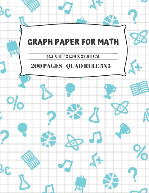 Graph Paper For Math Quad Ruled 5x5, Grid Paper 200 Pages 1/4