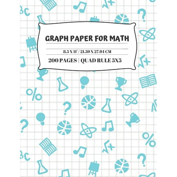 Graph Paper For Math Quad Ruled 5x5, Grid Paper 200 Pages 1/4