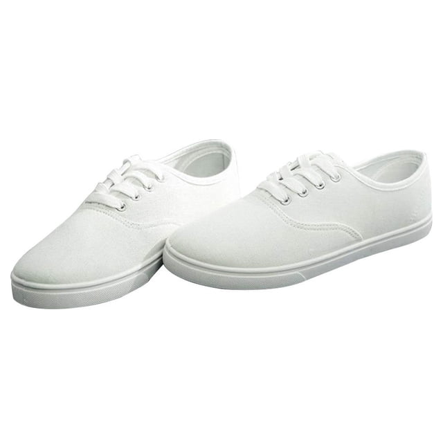 Zapatillas de lona para mujer con cordones y parte superior baja, tenis casuales ligeros