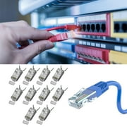 3Prong Gold Plateds RJ45 Plugs For Cat6A Solid Stranded Cable Supports 10 Gigabit Speed And Secure Connectivitys