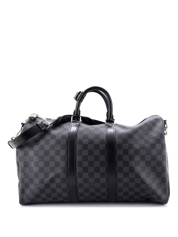Pre-Owned Keepall Bandouliere Bag Damier Graphite 45 By Rebag