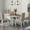 Antique White, variant on EUROCO 5-Piece Farmhouse Dining Table Set,Extendable Round Kitchen Table Set with 4 Upholstered Chairs for Dining Room, Small Space,Espresso