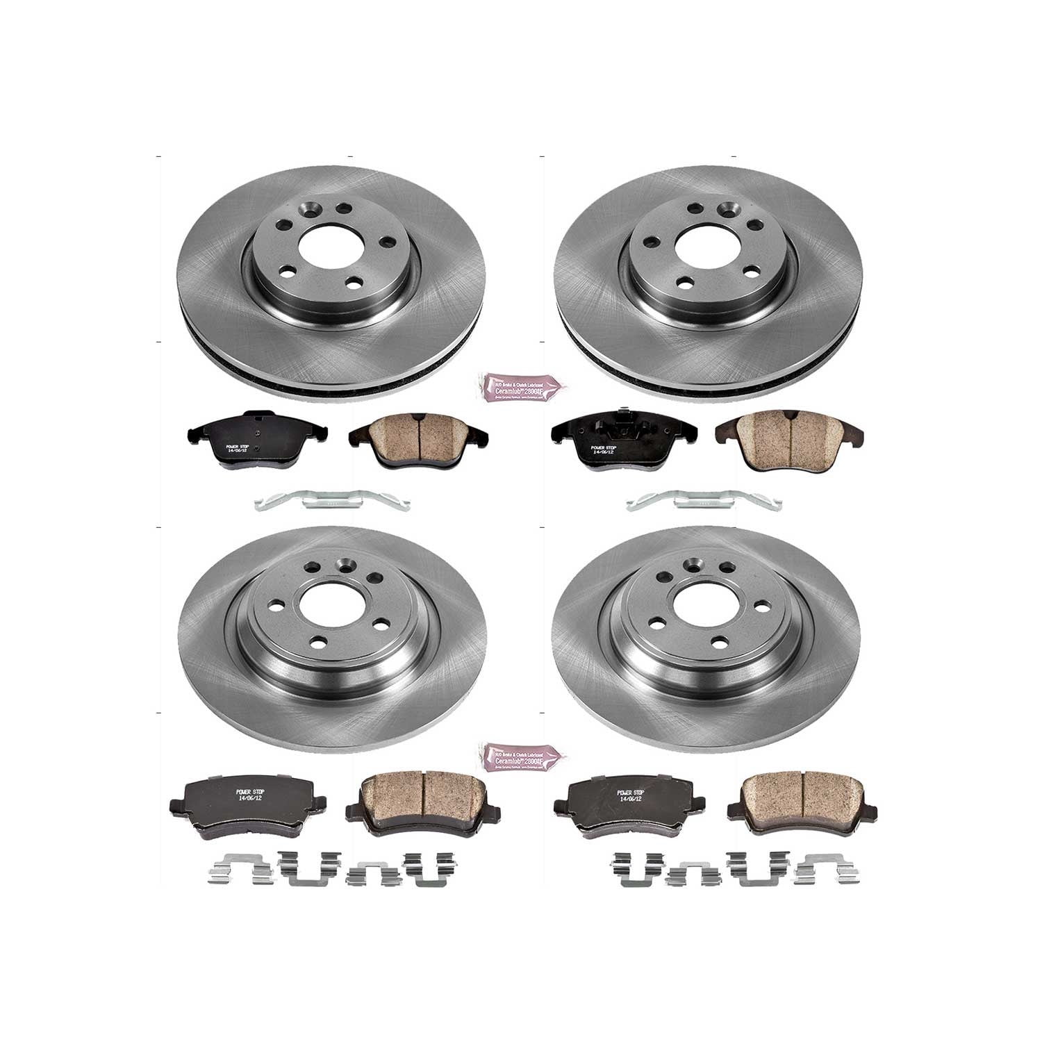 PowerStop Front and Rear Stock Replacement Brake Pad and Rotor Kit Fits: VOLVO Select Models KOE7636