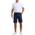 thumbnail image 2 of INSPIRAR CHIC Pantalones Cortos Formales de Botón Clásico para Hombre de Color Sólido con Cremallera 38 Azul Oscuro, 2 of 6