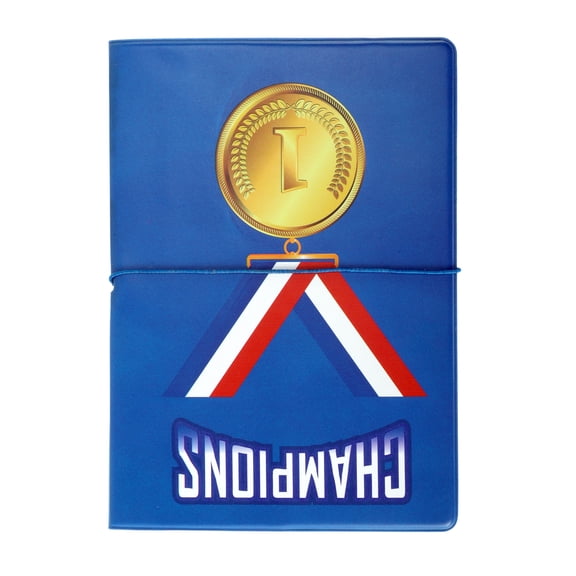Unique Bargains 1 Pc Passport Holder Durable Gold Medal Document Holder for Travel Blue
