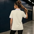 thumbnail image 4 of Summer Polo Shirts for Women Golf Button Collared Short Sleeve Tops Lightweight Work Blouses, L, 4 of 5