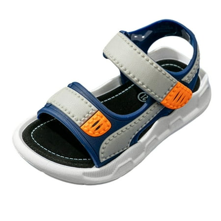 

Shixinnn Boy Fashion Comfortable Beach Sandals With Soft Soles In Summer Slide Shoes Boys Blue 31