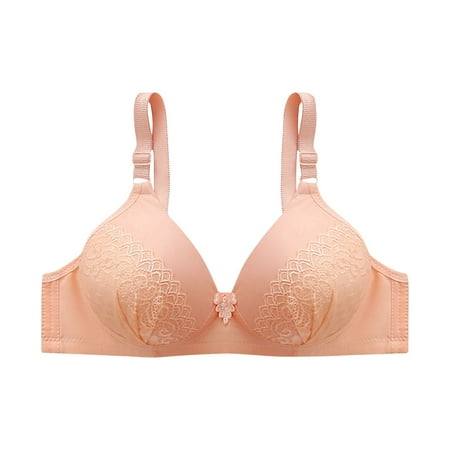 SMihono Women s Full Coverage Floral Bra Non Padded Lace Minimizer Bras Breathable Comfortable Daily Bralette Underwear Khaki 42