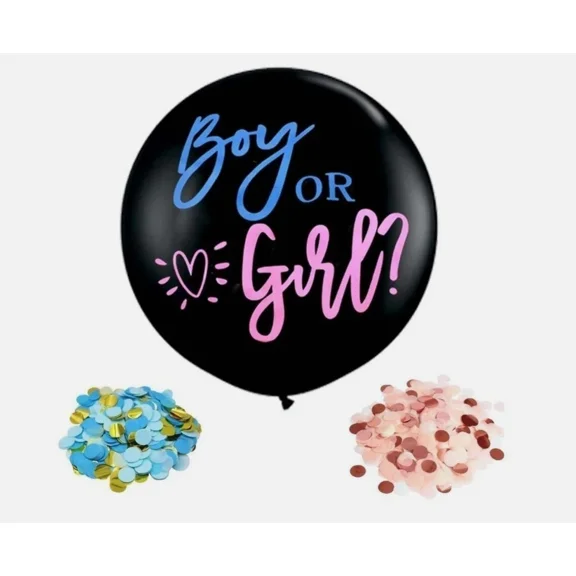 Gender Reveal Balloon Latex Confetti Boy Girl Pink Blue Baby Shower Party 36Inch