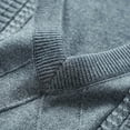thumbnail image 6 of FRSASU Men's Jacquard Textured Sleeveless Sweater Vest Lightweight Classic V-Neck Cotton Warm Vest Pullover for Dad Husband Gray, 6 of 8