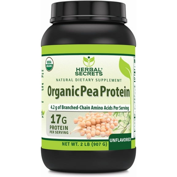 Herbal secrets Pea Protein 2 lbs (Non-GMO) (907 G) Unflavored - Support Lean Muscle Growth, Energy Production, Cardiovascular & Kidney Health*
