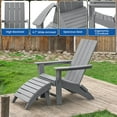 thumbnail image 3 of Folding Adirondack Chairs with Footrest Patio HDPE All-Weather Adirondack Chairs with Ottoman for Outside Pool Garden Backyard Beach, 3 of 9