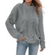 thumbnail image 1 of Gibobby Suéter de invierno para mujer, Suéter de cuello redondo para mujer, casual, manga larga, color sólido, punto grueso, suéter suave(Gris,G), 1 of 5