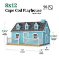 thumbnail image 3 of Little Cottage Co.8x12 Cape Cod Playhouse with Floor, Deck and Rail, and Loft, Outdoor Wood Do-It-Yourself Kit, 3 of 12