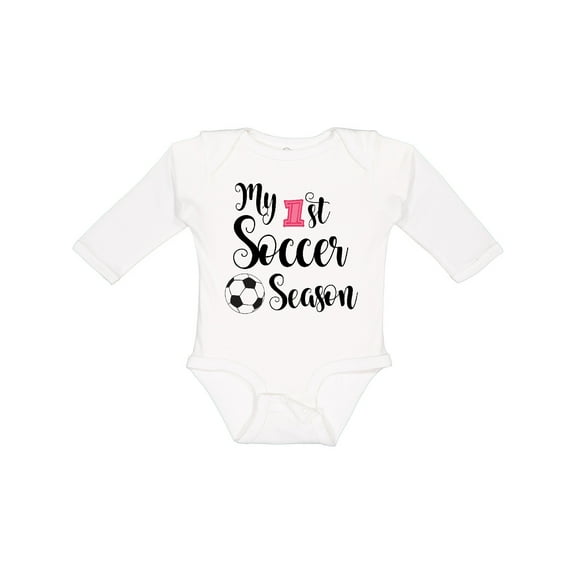 Inktastic My 1st Soccer Season Girls Long Sleeve Baby Bodysuit