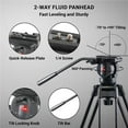 thumbnail image 4 of 3Pod 3Pod V3AH 3-Section Aluminum Video Tripod for Camera, Professional Camera Tripod with 2-Way Fluid Head, Mid-Level Spreader, Quick Release Plate, Max Load 8.8 Lbs., 61" Max Height Heavy Duty, 4 of 7