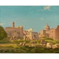 thumbnail image 2 of Henri-Joseph Harpignies 14x12 Gold Ornate Wood Frame and Double Matted Museum Art Print Titled - The Roman Forum, 2 of 4