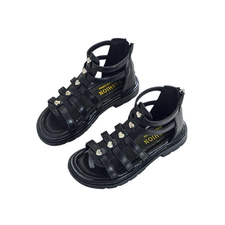

Ritualay Children Flat Sandal Ankle Strap Casual Shoes Beach Gladiator Sandals Comfort Lightweight Wedding Party Summer Black 12C