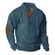 thumbnail image 1 of Blusa y camisa de manga larga con cuello alto para hombre, estilo casual, deportivo, con cuello alto, botones y retazos, de pana., 1 of 6