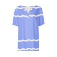 thumbnail image 5 of Fiudx Camisas para Mujer Blusa de Manga Corta Estampada a La Moda para Mujer, Blusas Informales con Cuello Redondo, 5 of 5