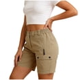 thumbnail image 2 of QATAINLAV Women's Lightweight Golf Long Cargo Shorts Summer Outdoor Travel Hiking Shorts with Pockets Vacation Clothes Khaki S, 2 of 7