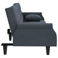 thumbnail image 3 of vidaXL Sofa Bed with Armrests Dark Grey Velvet, 3 of 5
