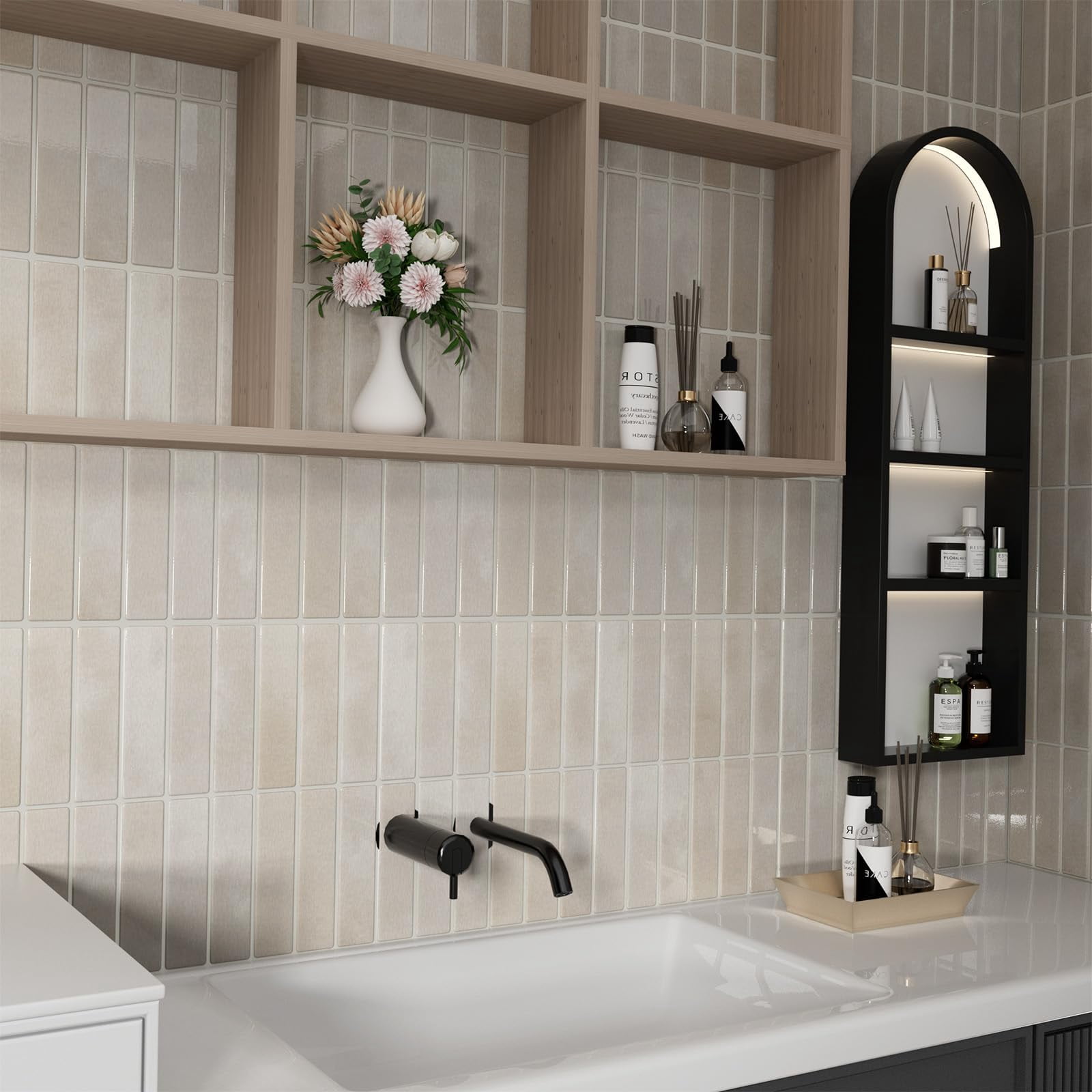 Peel And Stick Backsplash 10-sheets Of 11.42'' X 9'' Self-adhesive 3d Wall Tile For Kitchen  Bathroom