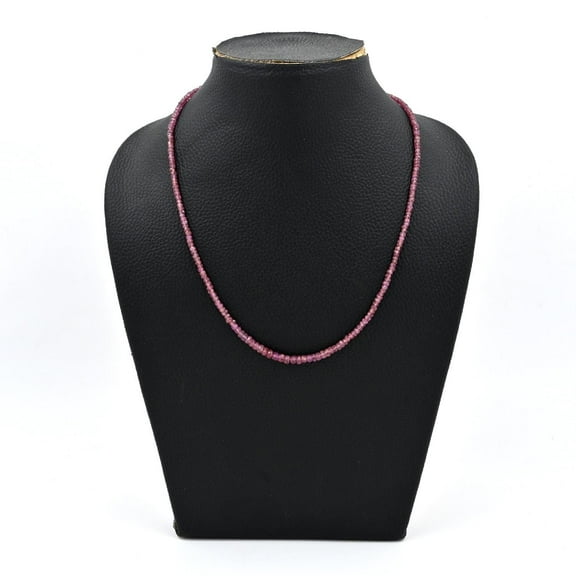 THE GEMS GRID Natural Pink Sapphire Beaded Necklace for Women – AAA  Faceted Gemstone | 18” Elegant Jewelry Gift | 925 Sterling Silver Clasp