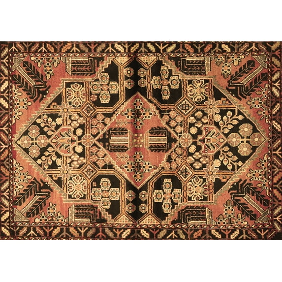 Ahgly Company Indoor Rectangle Persian Brown Traditional Area Rugs, 8' x 12'
