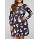 thumbnail image 1 of Vestido de columpio feo de manga larga con estampado de muñeco de nieve navideño - L Rosegal  Vestidos de talla grande, 1 of 5