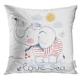 thumbnail image 1 of RYLABLUE Baby Sailor Elephant Kid's Baby's Design Graphic Kid Throw Pillowcase Cushion Case Cover, 1 of 1