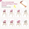 thumbnail image 2 of Silla alta convertible de madera 3 en 1 Baby Joy rosa para bebé, 2 of 9