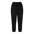 thumbnail image 6 of ABATAB Women's Plus Size Capri Sweatpants Joggers Summer Sports Cinch Cropped Pants Lounge Casual High Waisted Athletic Carpis with Pockets, 6 of 7