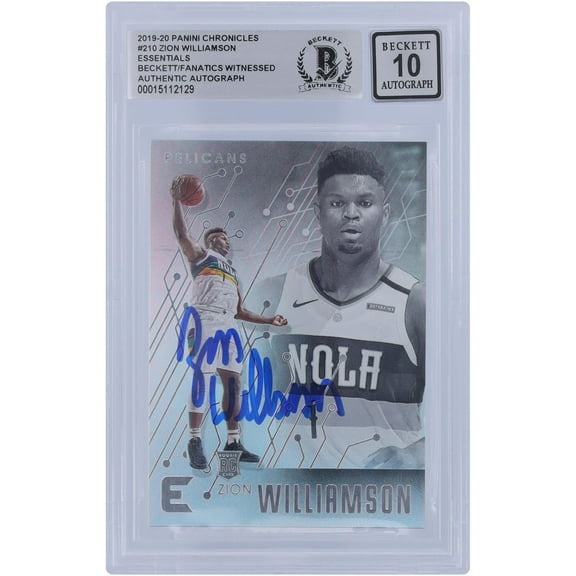 Zion Williamson New Orleans Pelicans Autographed 2019-20 Panini Chronicles Essentials #210 Beckett Fanatics Witnessed Authenticated 10 Rookie Card - Fanatics Authentic Certified