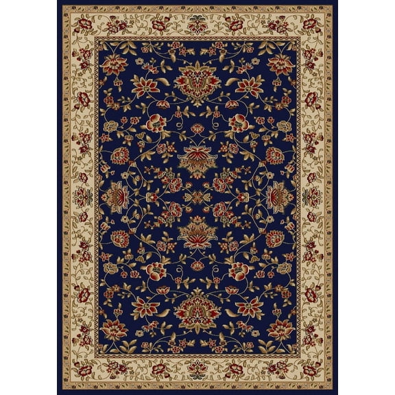 Radici Usa Como Area Rug 1597 Navy Blue Italian Bordered 3' 3" x 4' 11" Rectangle