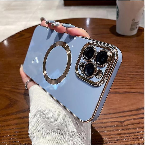 Funda galvanizada simple para iPhone 12 Pro, tacto metalizado, antideslizante, a prueba de golpes, protección para cámara, antiarañazos y anticaídas.