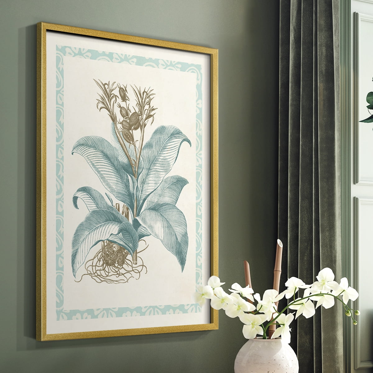 Willow Blue Besler III Framed Print - Solid Wood in Single Picture Frame Solid Wood 2 Framed Print