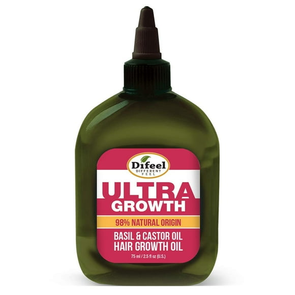 Aceite para el crecimiento del cabello Difeel Ultra con albahaca y aceite de ricino, 2.5 onzas