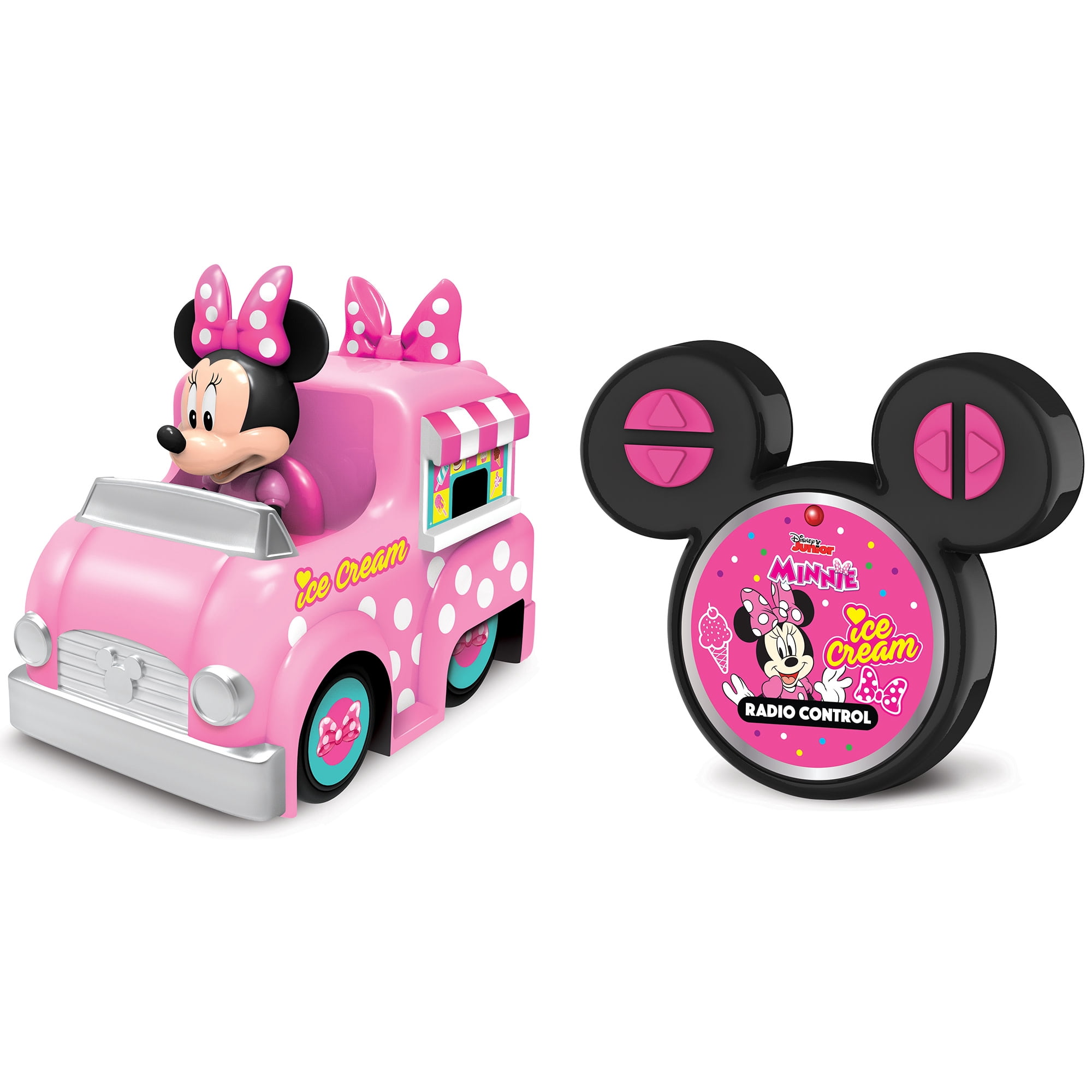 Disney Junior: R/C Track Set - Minnie Mouse Ice Cream Shop - 5.5" Remote Control Truck, 2.4 GHz Vehicle, Race Course Pieces & Accessories, Kids 3+